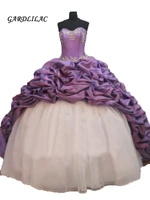 purple quinceanera dresses ball gown sweetheart pleat beaded vestido de debutante taffeta sweet 16 dresses prom dress 2019