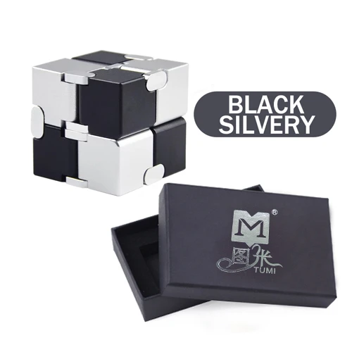 Black silvery cube Металлический бесконечный магический куб, игрушки, антистресс, тревога, расслабляющий ОСЗ, трендовый куб, высокое качество, подарок для мальчиков, девочек, мужчин - Цвет: Black silvery cube