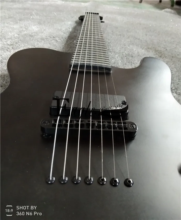 Орел. Электрическая гитара Butterfly electric bass custom shop 22 black matte metal rock tele 7 string