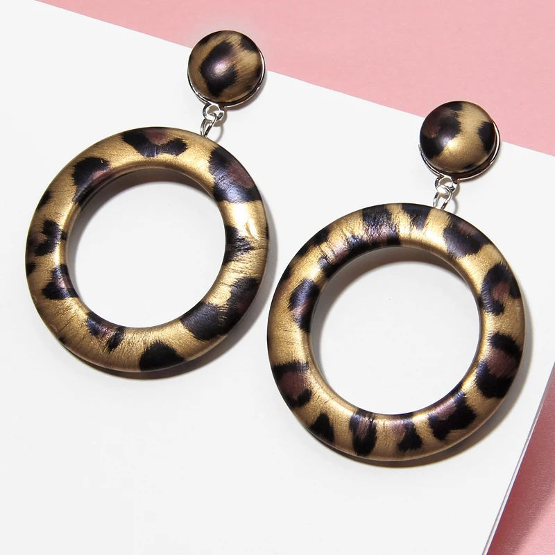 Женские длинные серьги подвески ZOSHI ZA винтажные кожаные круглые золотого цвета с