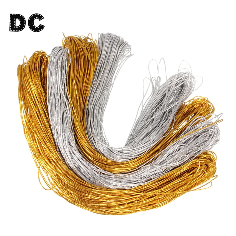 Эластичные шнуры для бисероплетения золотистые/Серебристые веревки шириной 1 5