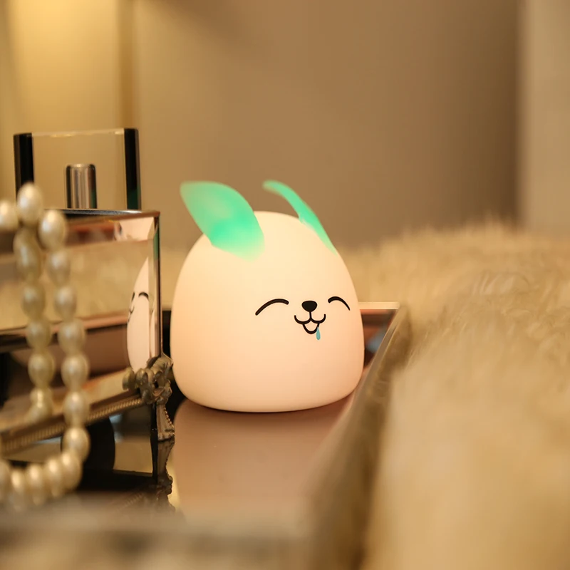Creative Gift Cartoon Rabbit Silicone Charging Nightlight | Лампы и освещение