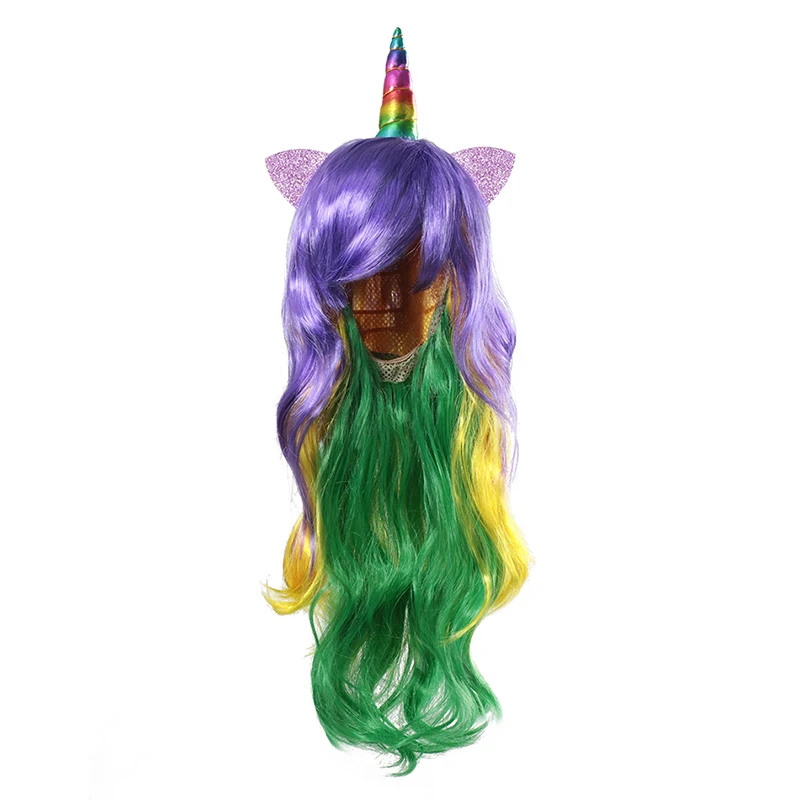 Unicorn Wig-C PaMaBa Fancy Pixie феи Динь-Динь светлые волосы для детей подростковый Взрослый Хэллоуин Принцесса Эльза Анна Единорог парик косплей аксессуар - Цвет: Unicorn Wig-C