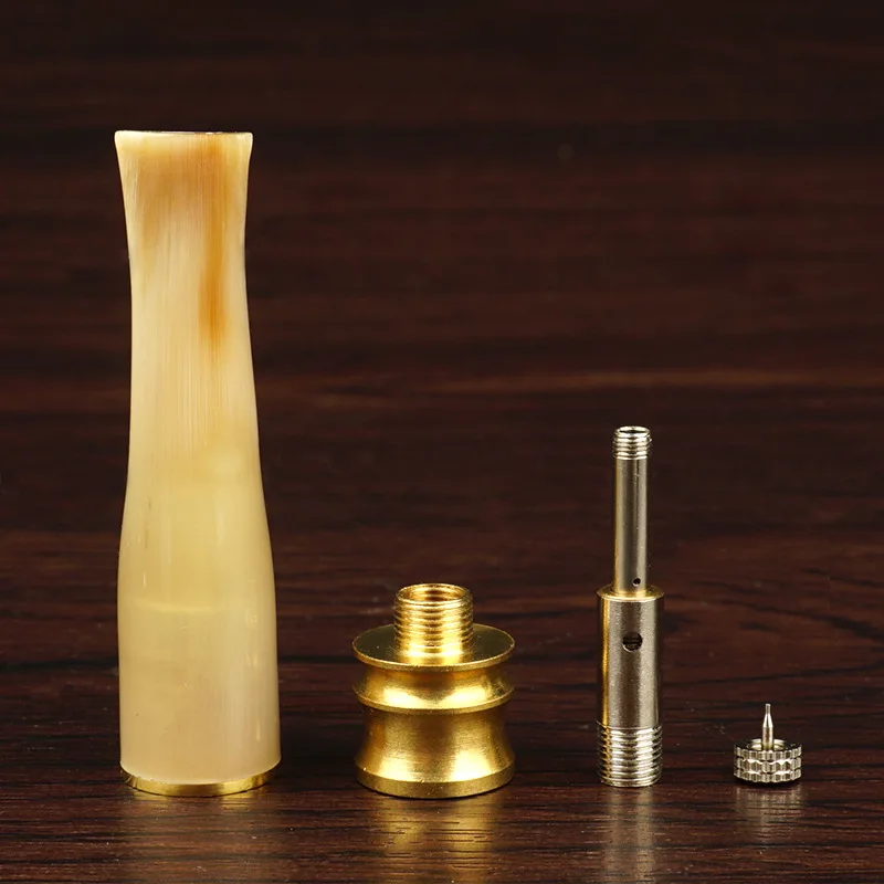 JOYO натуральный Рог яка держатель для сигарет мундштук двойной циркуляционный с