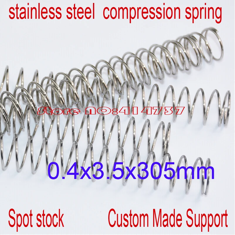 

10pcs 0.4*3.5*305mm stainless steel spot spring 0.4mm wire hammer spring Y type compression spring pressure spring OD=3.5mm