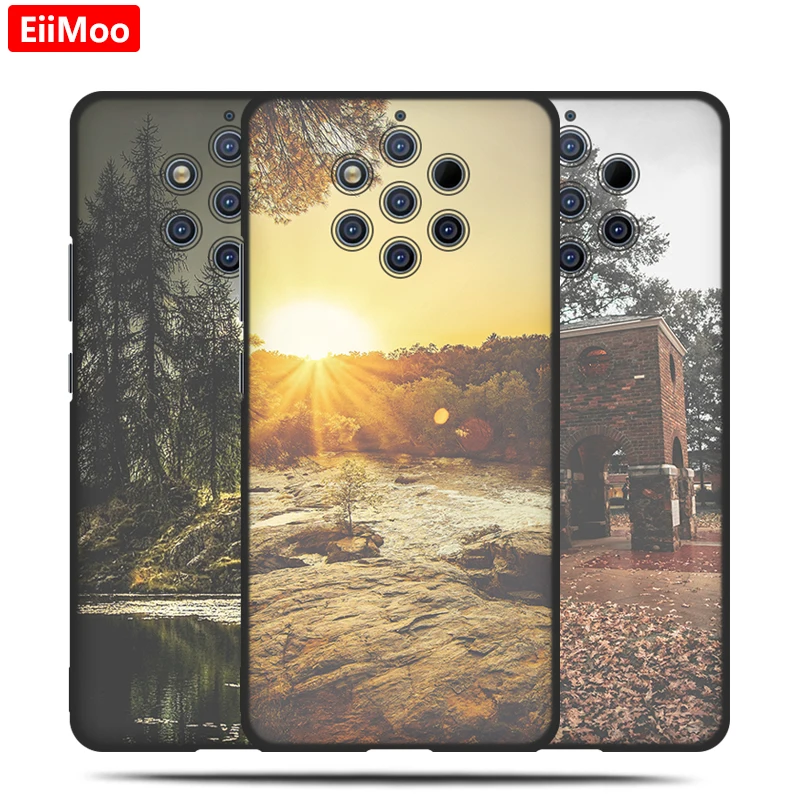 Силиконовые чехлы EiiMoo для Nokia 9 PureView Модный мягкий чехол из ТПУ с пейзажным