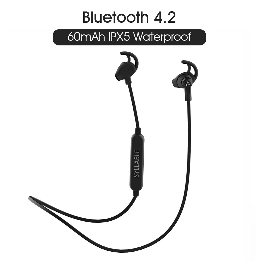 Bluetooth наушники SYLLABLE Беспроводные спортивные с микрофоном стереогарнитура для
