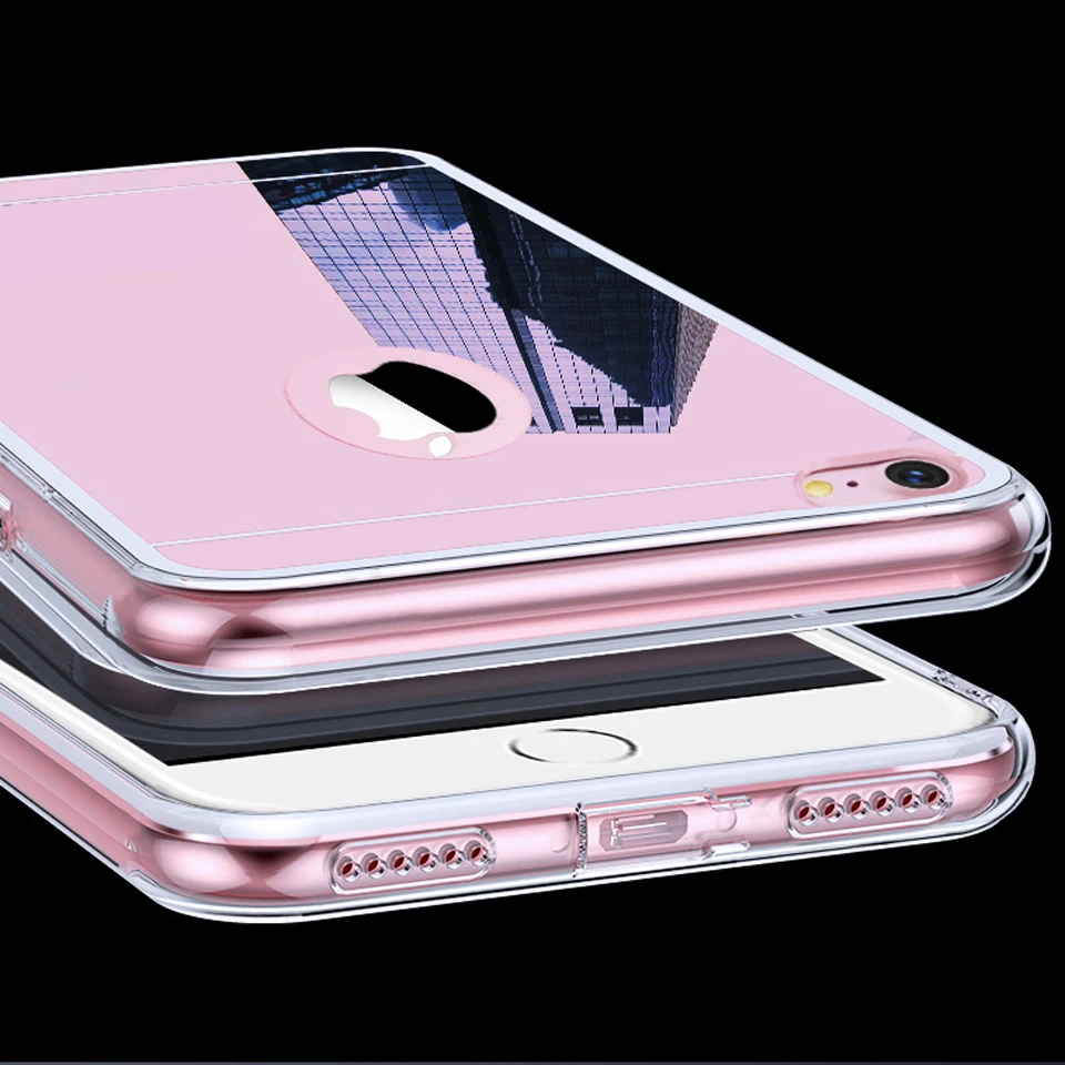 Чехлы Роскошные зеркальные ТПУ Мягкие силиконовые чехол для iPhone 5 5S SE 6 6s 7 8 Plus X XS MAX
