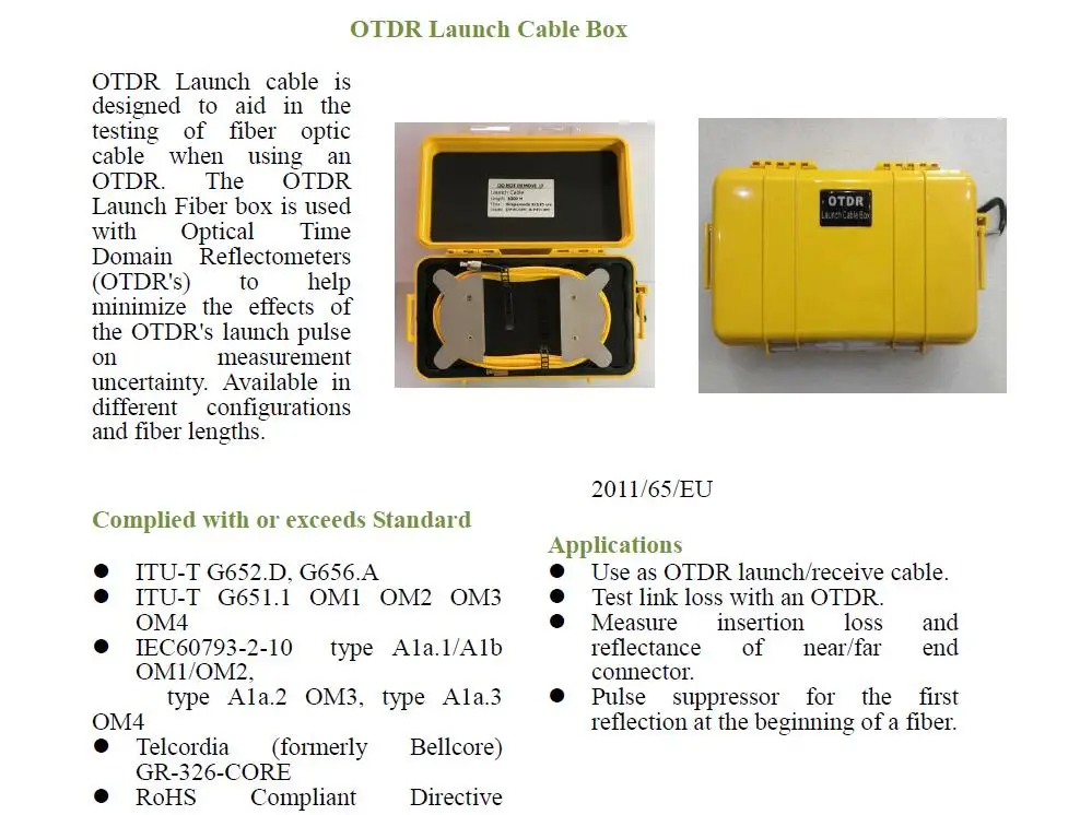 1000 мм OM3 многомодовый FC/PC-SC/PC-OM3-1000M волоконно-оптический OTDR launch Cable Box, FC/UPC-SC/UPC 1 км Dead Zone Eliminator оптоволоконное кольцо