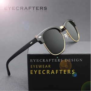 Солнцезащитные очки зеркальные для мужчин и женщин UV-400, классические поляризационные, в полуоправе, для клуба