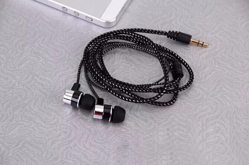 MP3/mp4 тросы наушники плетеный стерео наушники металлические наушники для iphone для samsung для xiaomi huawei всех мобильных телефонов ПК