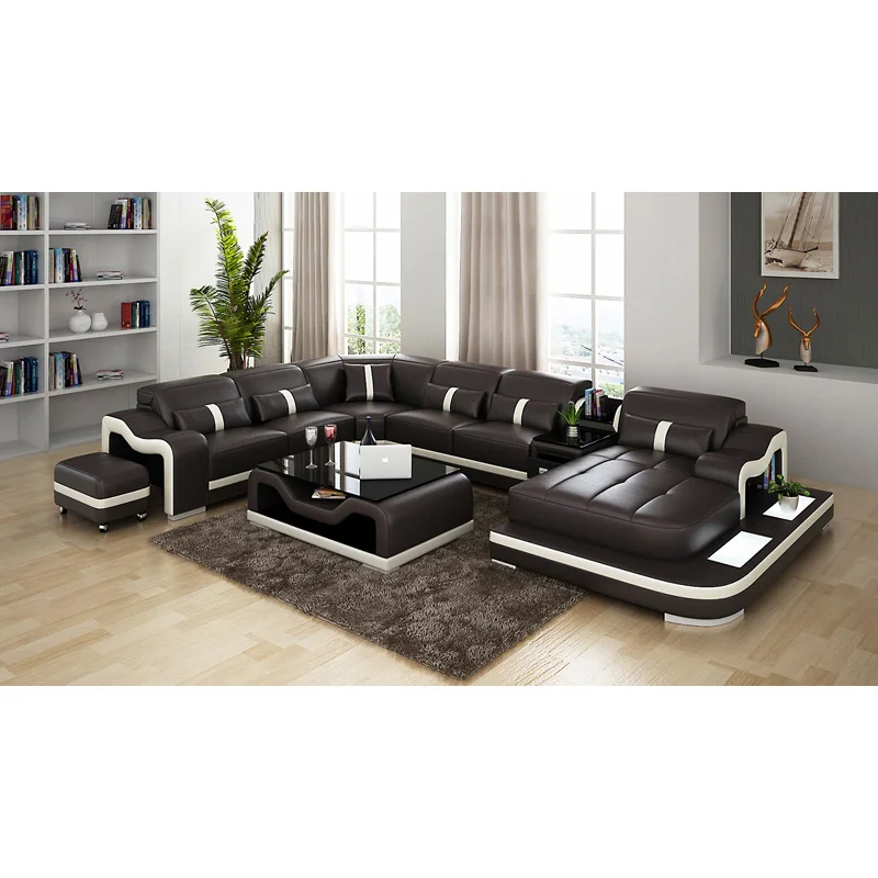 Диван из натуральной кожи мебель для гостиной во французском стиле|Диваны