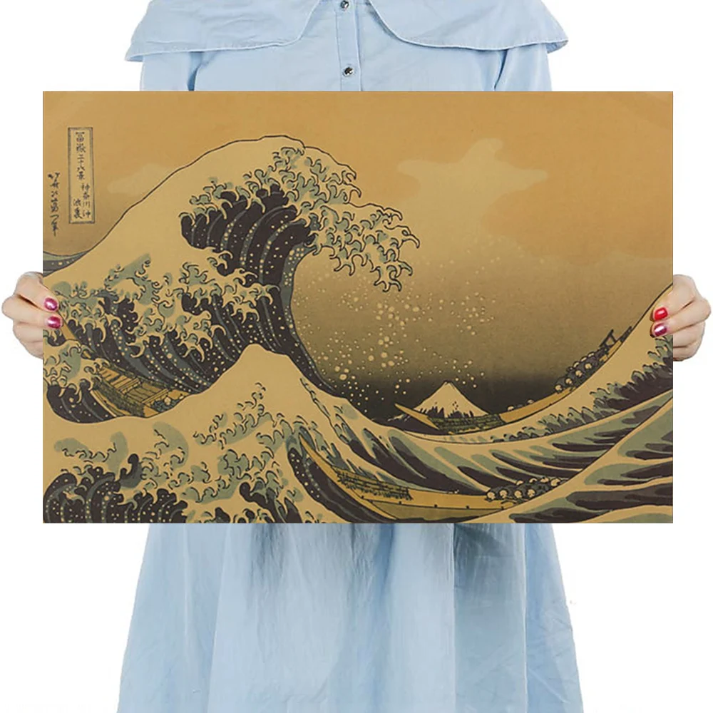 Волн роста ретро плакат из крафт бумаги Винтаж Плакаты Бумага декоративные