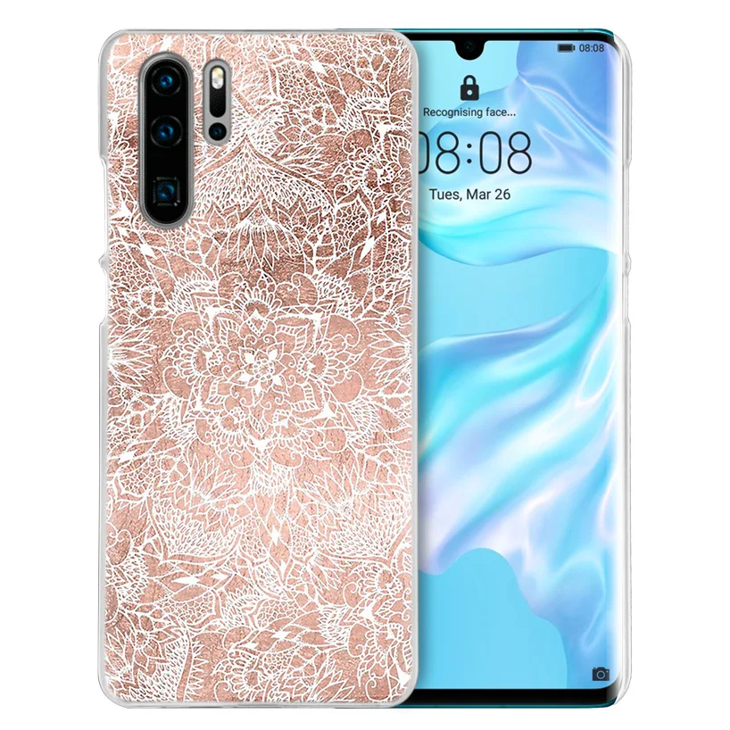 С цветочным принтом, мандалой чехол для huawei P20 P30 P Smart Nova 4 3i P10 P9 P8 mate 10 20 lite Pro Mini Жесткий ПК чехол для телефона