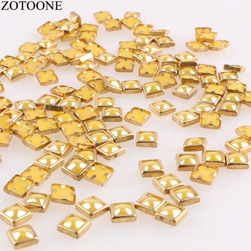 ZOTOONE 50PCS 4X4MM Wrapping Glue On Rhinestones For Clothes Nails Art DIY Flatback Sewing Accessory Sticker | Дом и сад