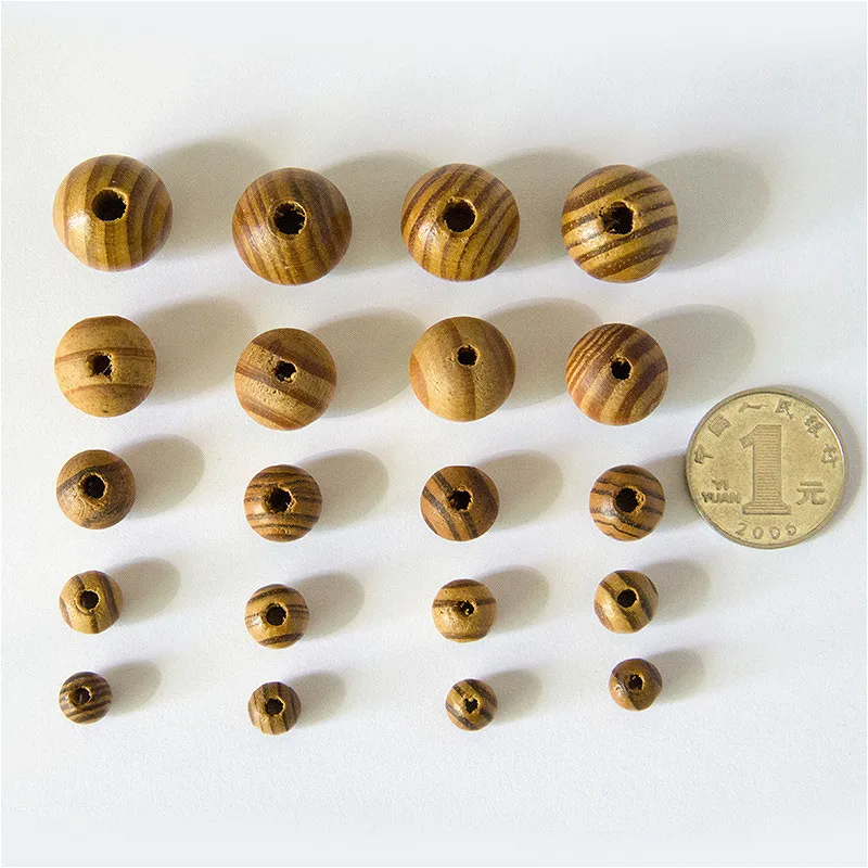 

100 Pcs/lot 6 8 10 12mm Stripe Wood Beads for Jewelry Making Findings Components DIY Wooden Beads Accessories