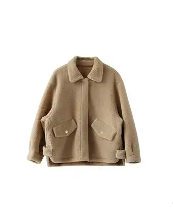 

Lamb plush jacket, women's autumn and winter thickening 2020 new small short fur in one