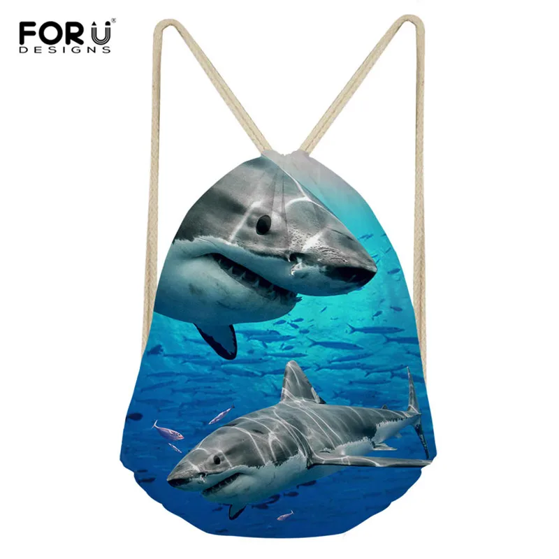 CC3928Z3 FORUDESIGNS/рюкзак в виде динозавра акулы для подростков, для девочек и мальчиков, Женская Полиэстеровая сумка на шнурке, Cinch Sack, спортивный рюкзак - Цвет: CC3928Z3