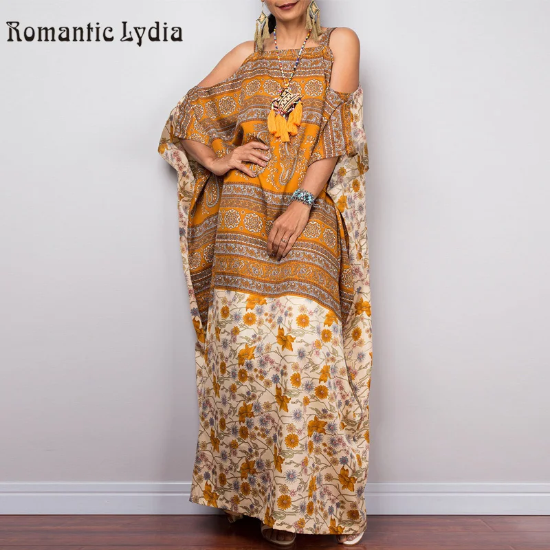 

Women Boho Dress Large Size Summer Loose Straight Long Dress Plus Size