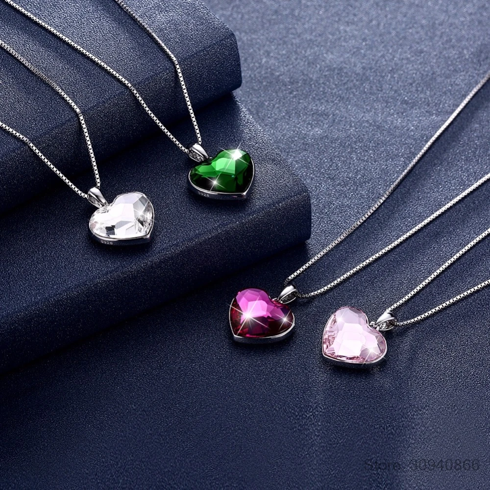 LEKANI, оригинальные кристаллы от Swarovski, подвеска в виде сердца, ожерелье для женщин, шикарное Серебро S925 пробы, ожерелье для влюбленных, подарок на день Святого Валентина