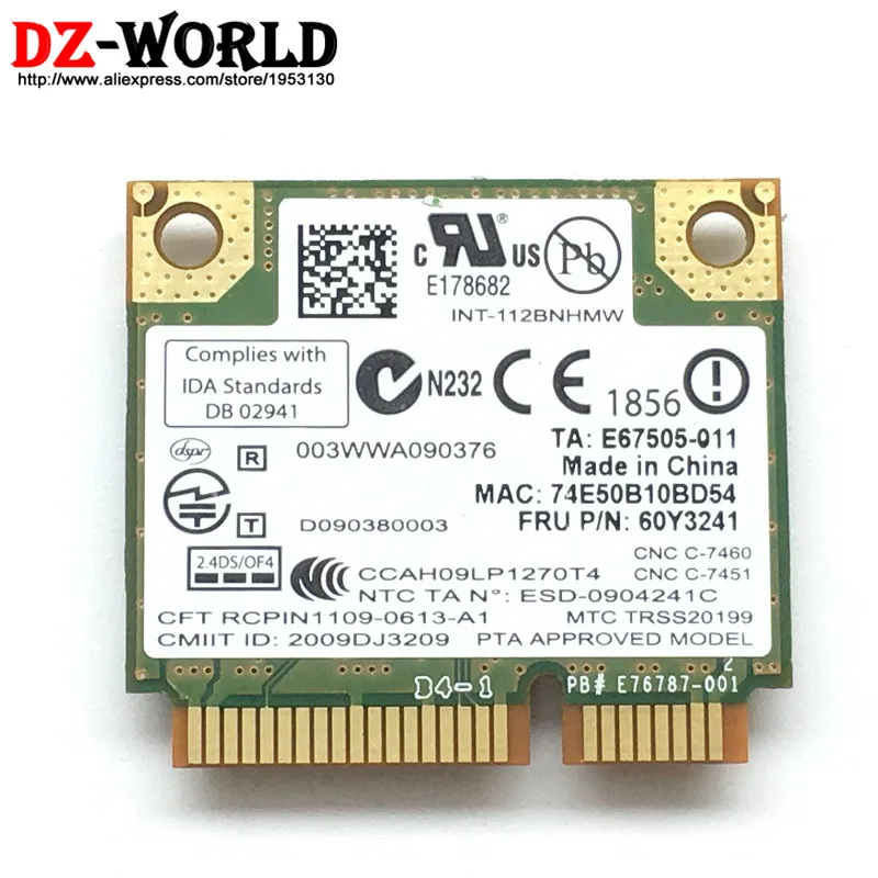 Для Intel Wireless N 1000 112BNHMW HF Mini PCI E плата Беспроводная WLAN карта 60Y3241 для Thinkpad T420 T420i T420S T520
