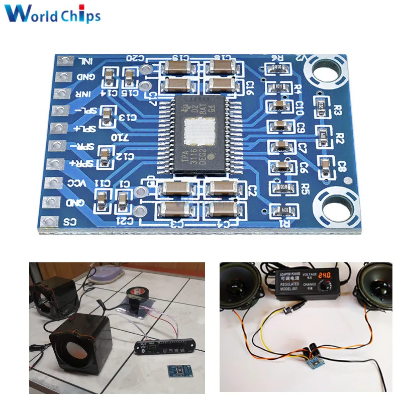 XH-M562 TPA3116D2 50 Вт+ 50 Вт двухканальный Мини цифровой усилитель класса D усилитель 50 Вт Плата усилителя мощности DC 12 V-24 V 2x50 Вт