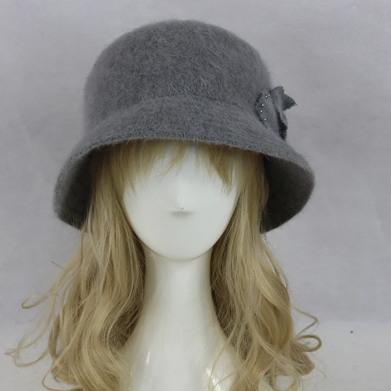 Новые Прибыл женщины повседневная твердые ангора мех теплую шапку Красивый