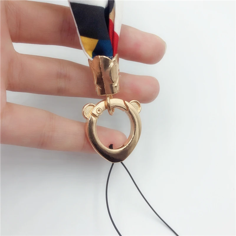 Female Fashion Silk Lanyard Wide Neck Fresh Fabric Neck Straps For Keys ID Card Gym Phone Straps USB Badge Holder DIY Hang Rope