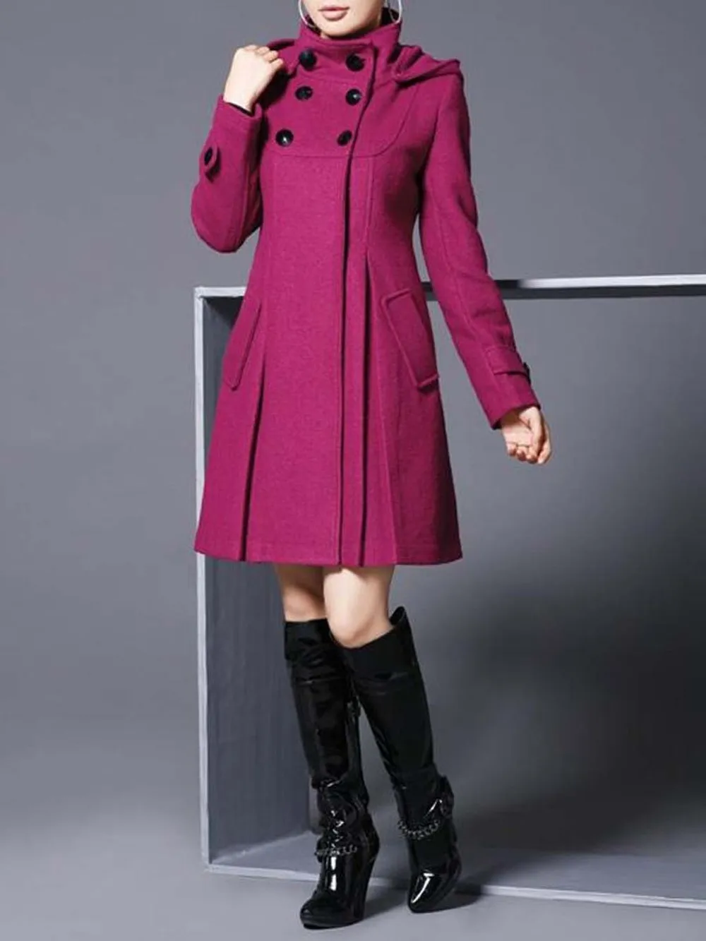 ZOGAA новые Для женщин шерстяная куртка Корейская версия тонкий в длинная с