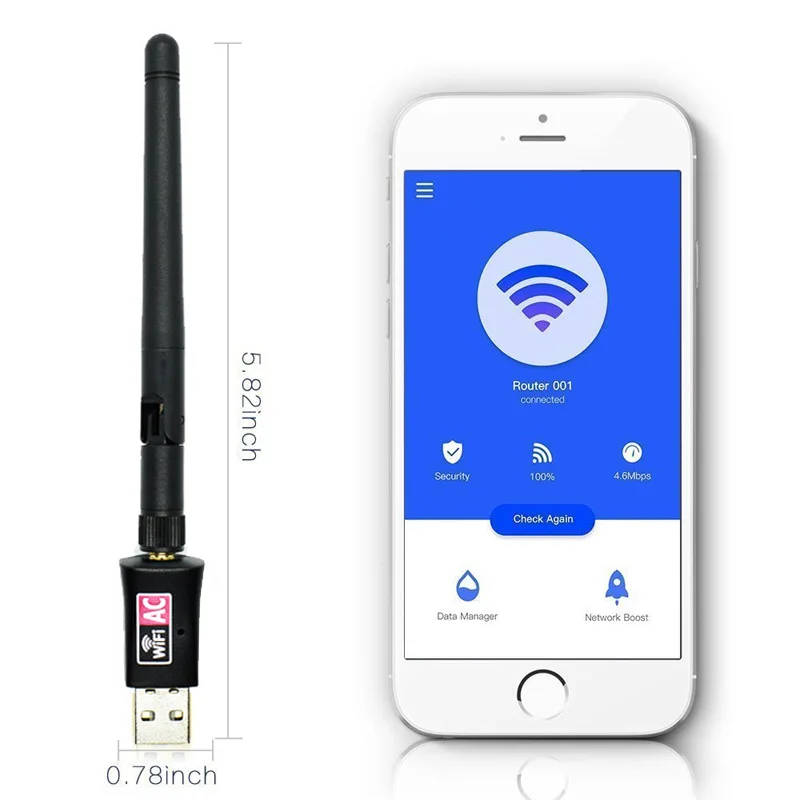 600 Мбит/с USB 2 4/5 ГГц двухдиапазонный беспроводной Wi-Fi 802.11AC сетевой адаптер с