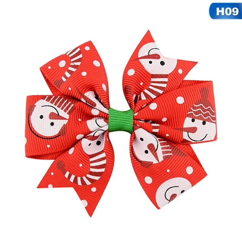 H09 1 шт. рождественские заколки для волос с бантом, заколки для волос с ласточкиным хвостом, детские заколки для волос для маленьких девочек, эксклюзивные заколки для волос с бантом для женщин, аксессуары для волос - Цвет: H09