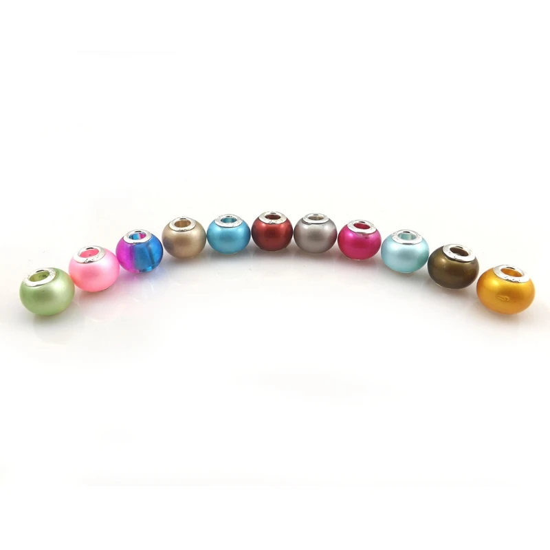 

100pcs European Imitation Pearl Beads Big Hole Loose Beads For Bracelet DIY