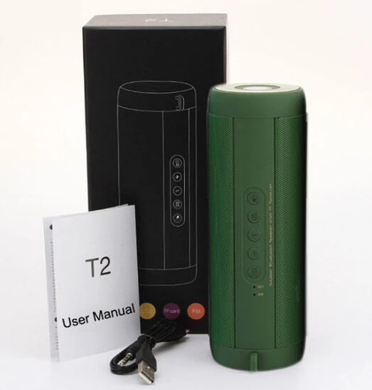 Армейский зеленый Поддержка SD карты USB Радио Bluetooth динамик стерео портативный беспроводной водонепроницаемый Бас Звук динамик s большой мощности калонки со светодиодом - Цвет: Армейский зеленый