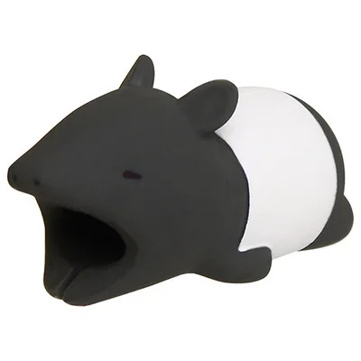 Black Кабель bite светящийся в темноте протектор для IPhone Winder телефон шалость игрушка ПВХ животное собака кошка кролик кукла модель забавная Прямая поставка - Цвет: Black