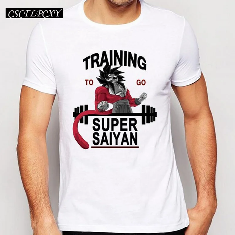 CSCFLPCXY Dragon Ball Z моды Для мужчин печати мужская футболка Супер Saiyan мужской основной