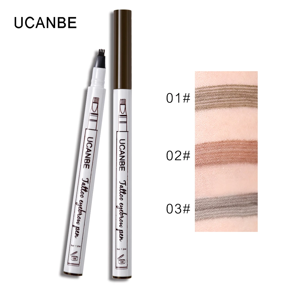 UCANBE, 3 шт./лот, ручка для бровей, косметика, водостойкая, для макияжа, долговечная, для татуировки, устойчивая к размазыванию, карандаш для бровей, усилители, Длительное Действие