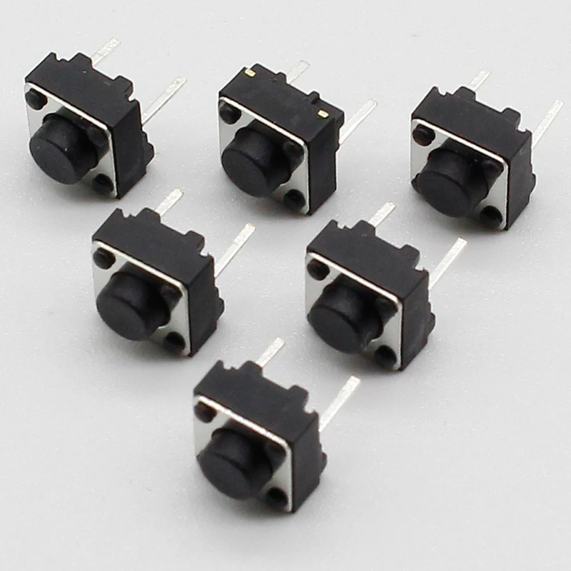 Бесплатная доставка 6X6X5mm 2pinTactile Tact Mini Кнопочный микропереключатель мгновенный 100