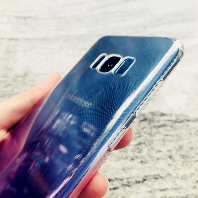 Чехол для Samsung Galaxy A3 A7 A5 A520 2017 S8 S9 + плюс Примечание 8 2018 край градиентного цвета из