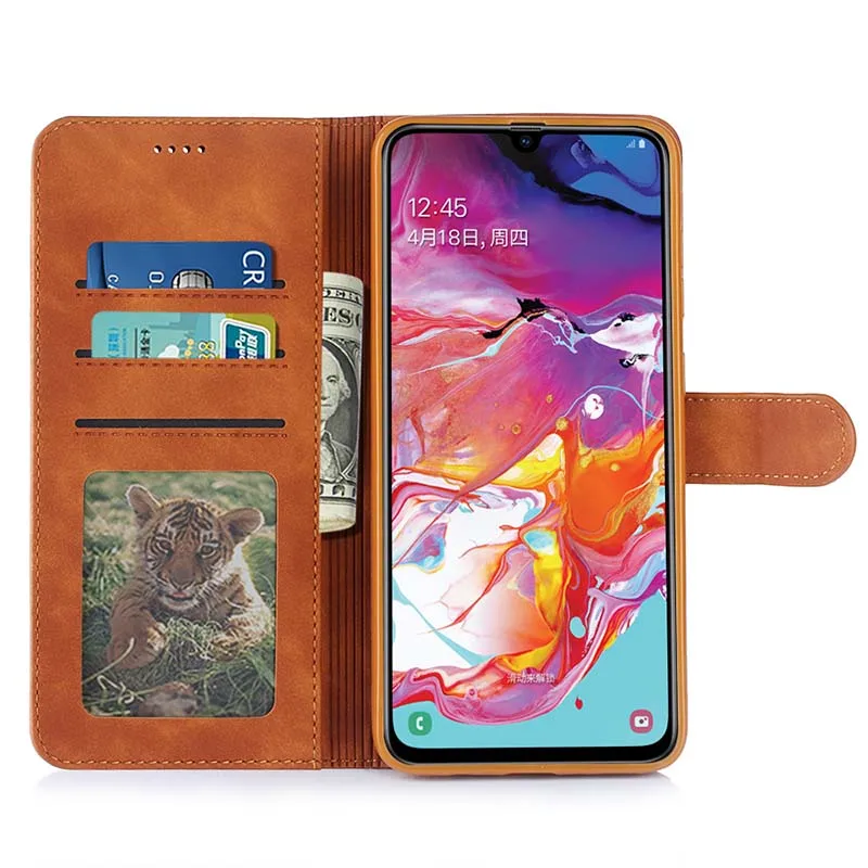 Хорошее качество PU кожаный чехол для Samsung Galaxy A70 20 30 51 71 52 72 5G кожа + цветной