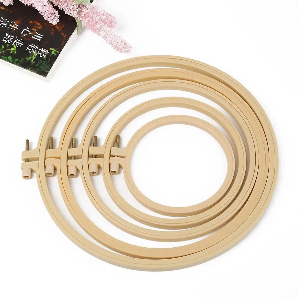 9.5-27.5cm 6 size Adjustable Plastic Imitation Bamboo Embroidered Cross Stitch Crafts Home Tools Circle Sewing Tool | Дом и сад