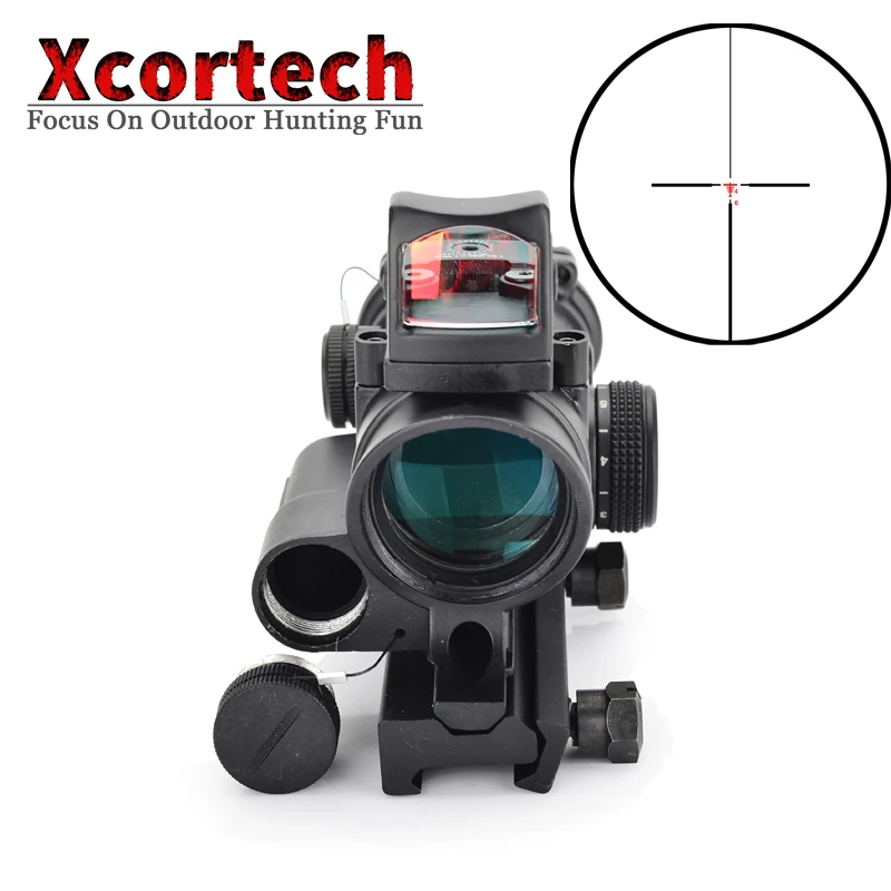 Тактический ACOG 4x32 красный прибор ночного видения для освещения прицельная сетка для прицела с рефлекторной регулируемой мин красной точки зрения для страйкбола охоты