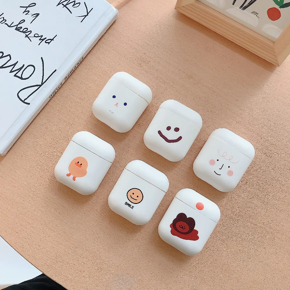 Чехол для AirPods с милым смайликом Мягкий силиконовый чехол Bluetooth беспроводной Чехол для наушников чехол для Airpods funda