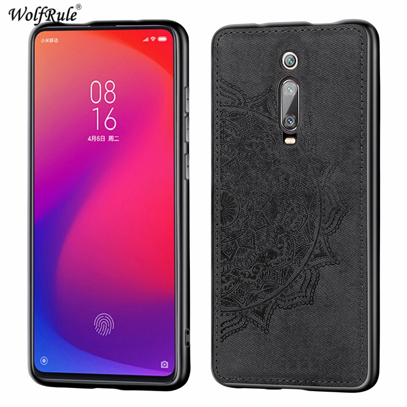 Black Чехол wolfrule для Xiaomi mi 9 T, чехол на магните, модный, тканевый, противоударный, хлопковый, тканевый чехол для телефона для Xiaomi mi 9 T, чехол для mi 9T mi 9T - Цвет: Black