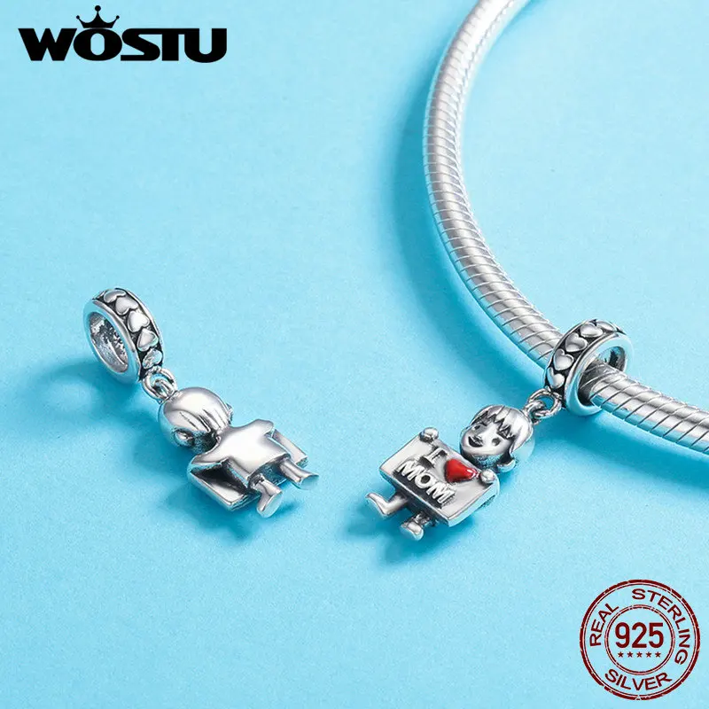 WOSTU 100% Настоящее Стерлинговое Серебро 925 пробы Очаровательные Подвески с