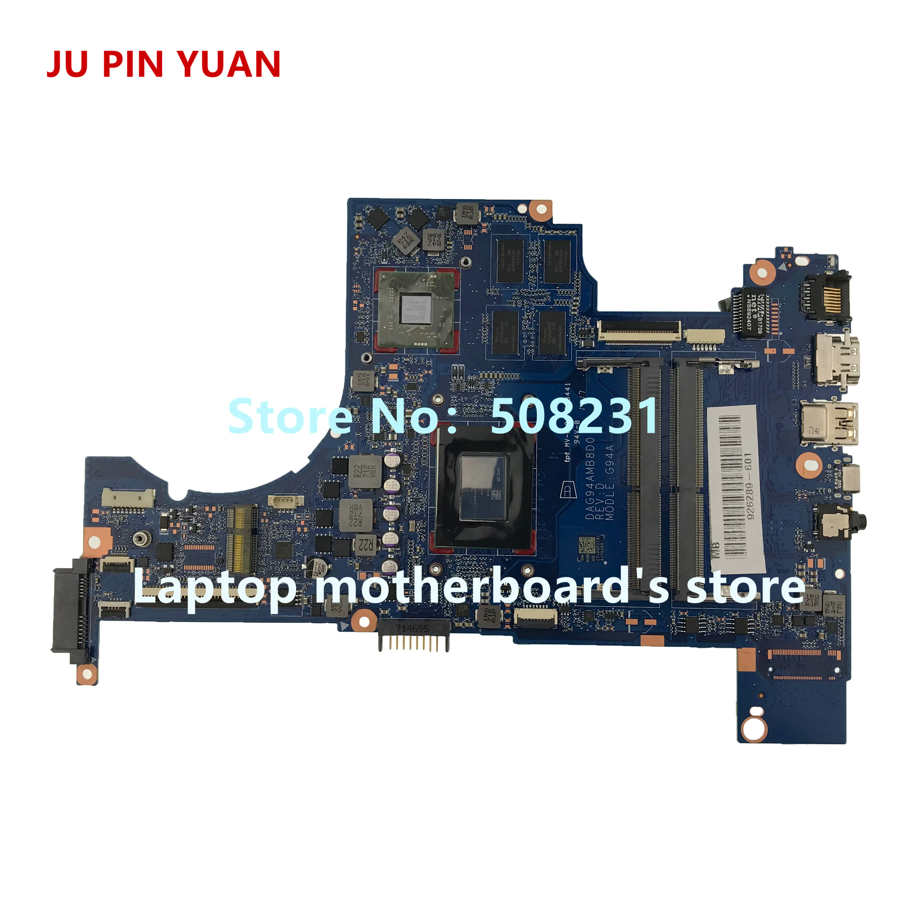 Ju pin yuan 926305-601 G75A DAG75AMBAD0 для ноутбука hp Pavilion power 15-CB материнская плата для ноутбука GTX1050 4 Гб i7-7700 полностью протестирована