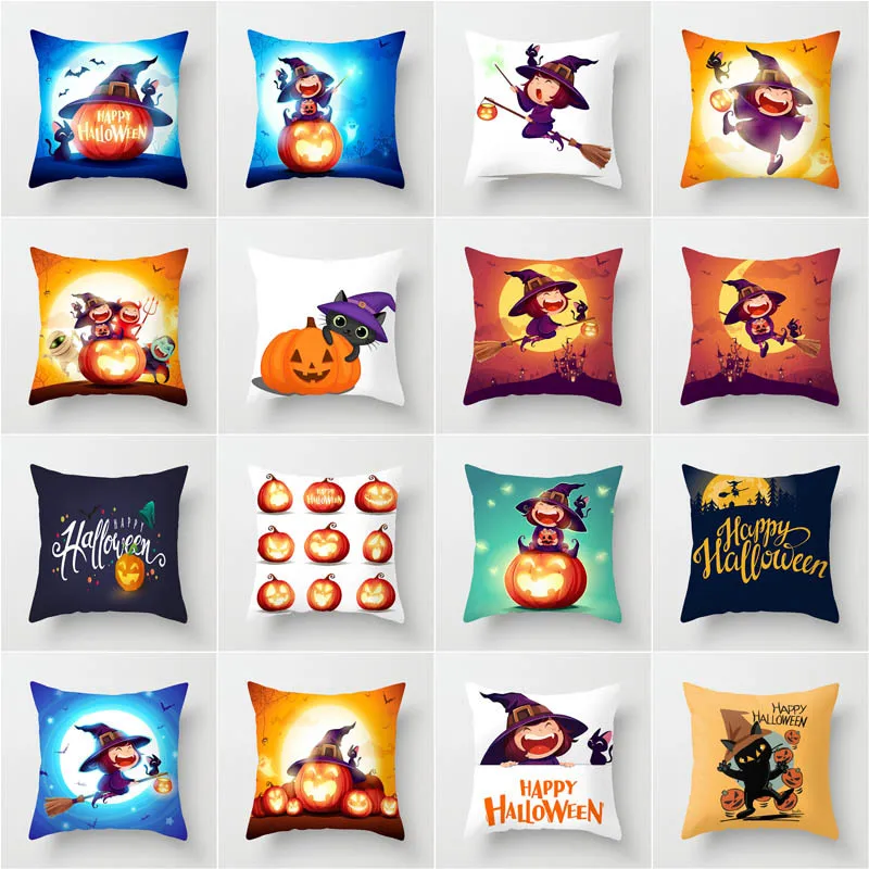 Новинка 2019 наволочка для подушки из полиэстера с принтом в виде тыквы и ведьмы