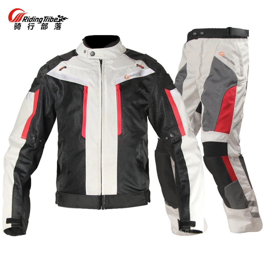 

Free shipping 1set Summer Spring Mens Motorcycle Motor Motocross Racing Breathable Mesh Motorcycle Jacket&Pants With 9pcs Pads