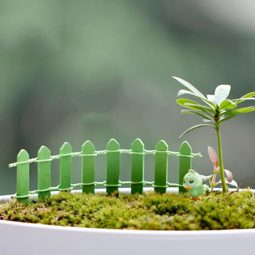 1 шт. миниатюрный мини деревянный забор DIY Сказочный Сад Микро кукольный домик