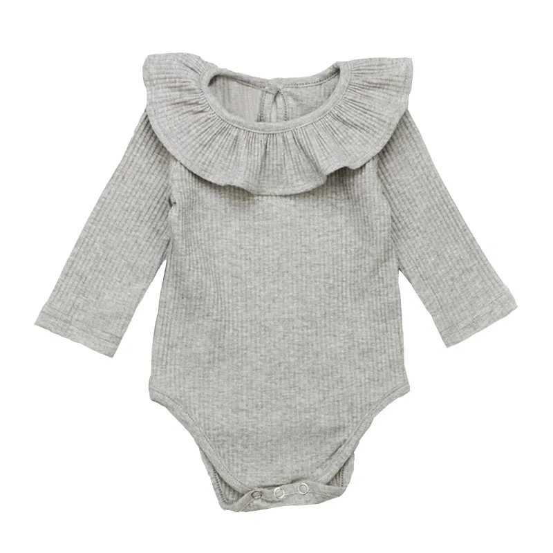 gray girl romper Корейская одежда для новорожденных девочек; Комбинезоны для маленьких девочек; Модный весенний комбинезон с длинными рукавами для мальчиков; одежда для маленьких девочек - Цвет: gray girl romper