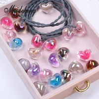 acrylic 9 colorful diy heart beads necklace accessories beads jewelry making 10pcsbag aperture3 5mm0 13in